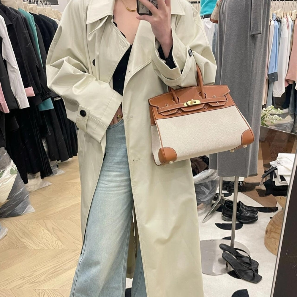 Hermes Birkin 25 Toile H Brown 25cm