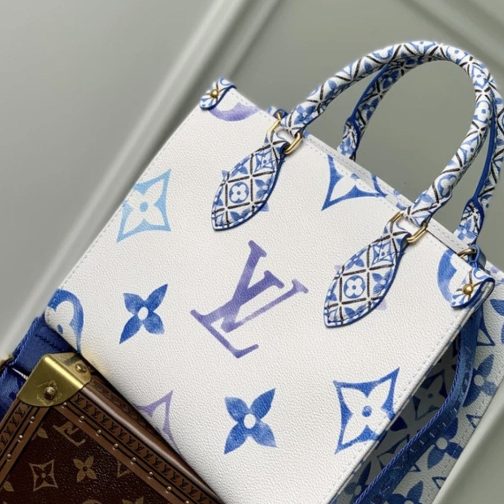 Louis Vuitton Onthego PM Bag Blue 25cm