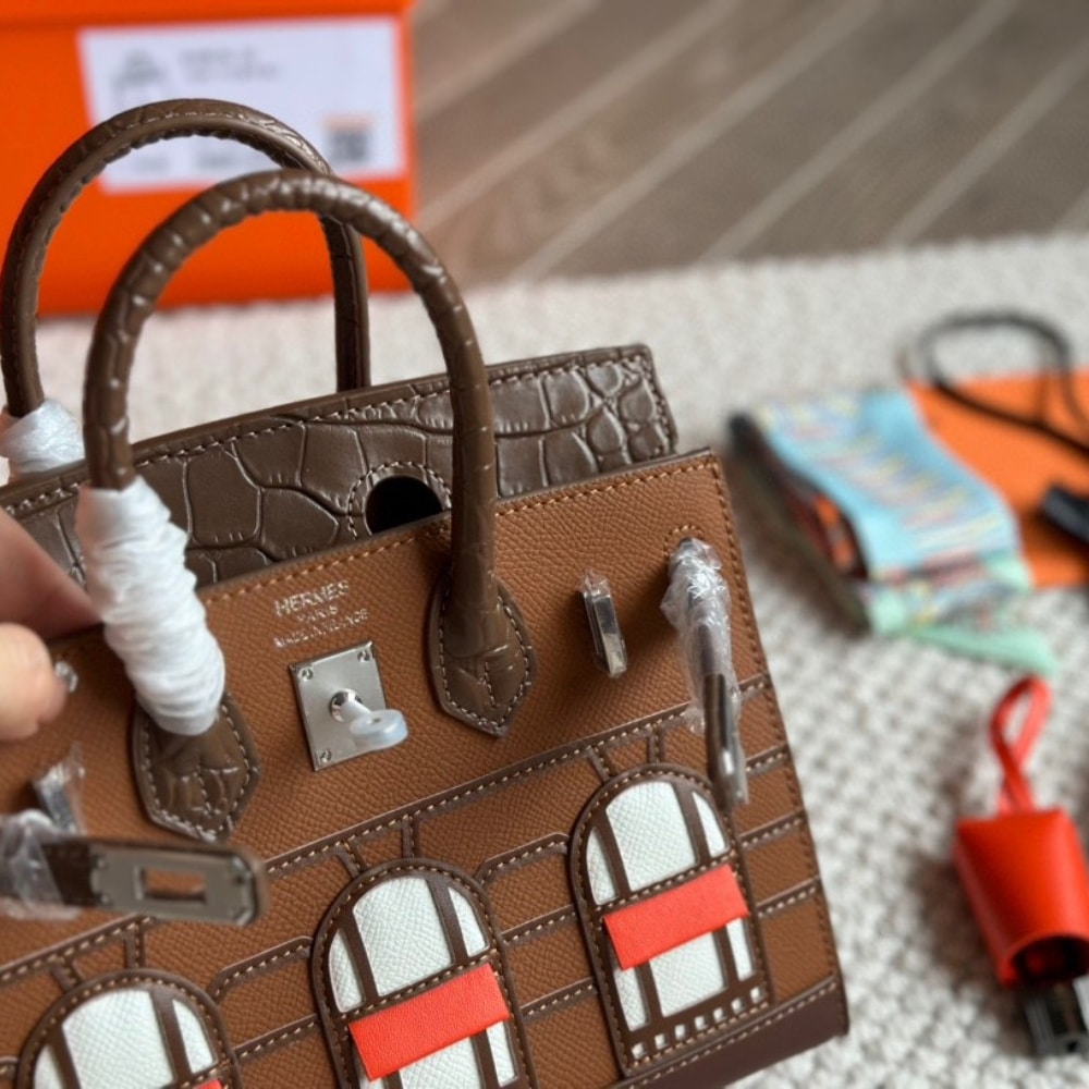 Hermes Sac Faubourg Birkin Matte Alligator Brown 25cm