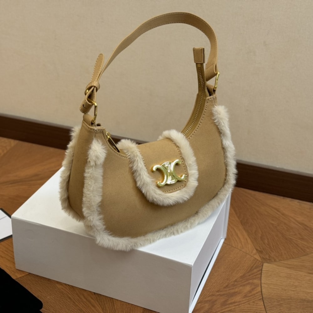 Celine Medium Ava Triomphe Bag In Natural 24cm 114493FYC 02VG