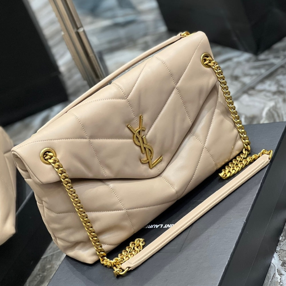 Saint Laurent Puffer Medium Beige 35Cm
