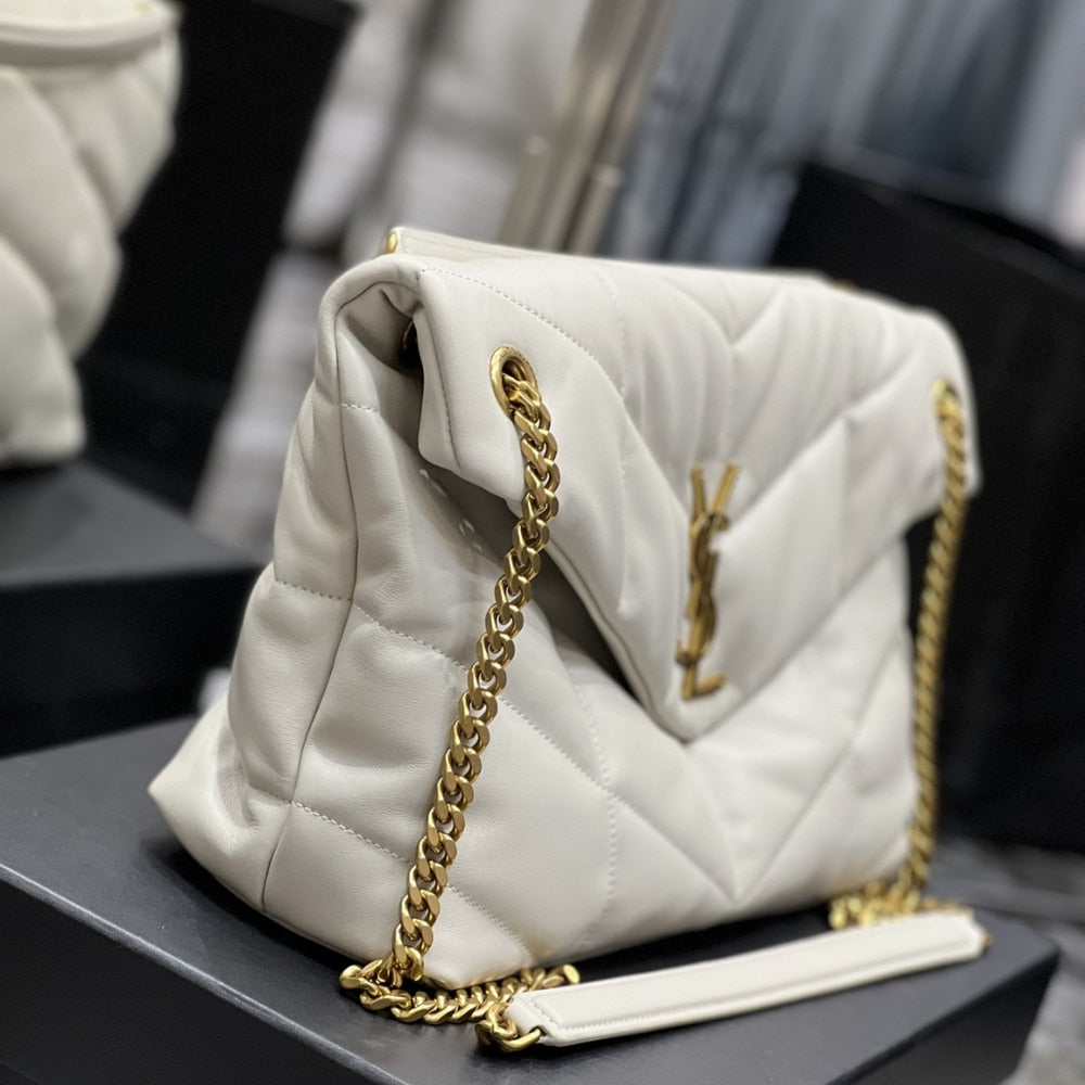 Saint Laurent Puffer Medium White 35Cm