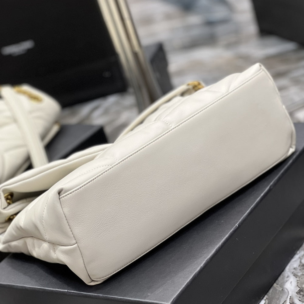 Saint Laurent Puffer Medium White 35Cm