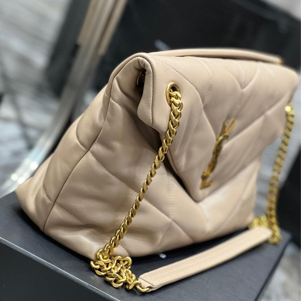 Saint Laurent Puffer Medium Beige 35Cm