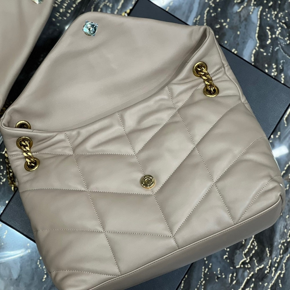 Saint Laurent Puffer Medium Beige 35Cm