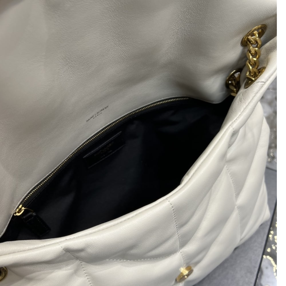 Saint Laurent Puffer Medium White 35Cm