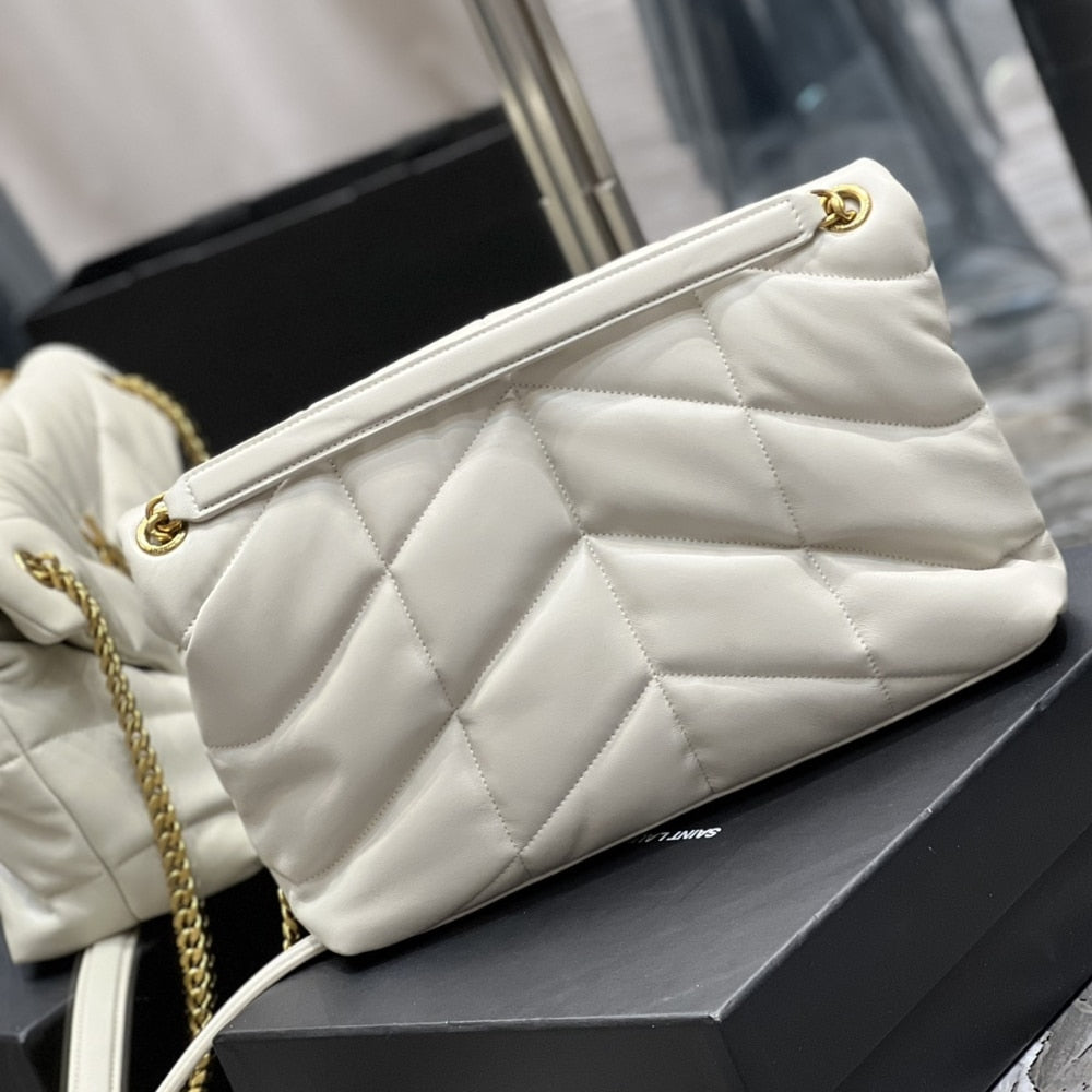 Saint Laurent Puffer Medium White 35Cm