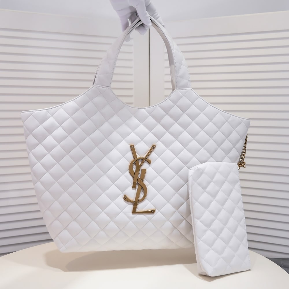 Saint Laurent Icare Maxi Shopping Bag White 50Cm