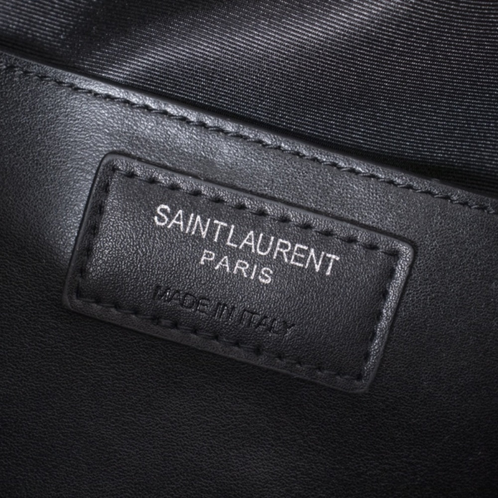 Saint Laurent Lou Camera Bag Silver Metal Black 23Cm