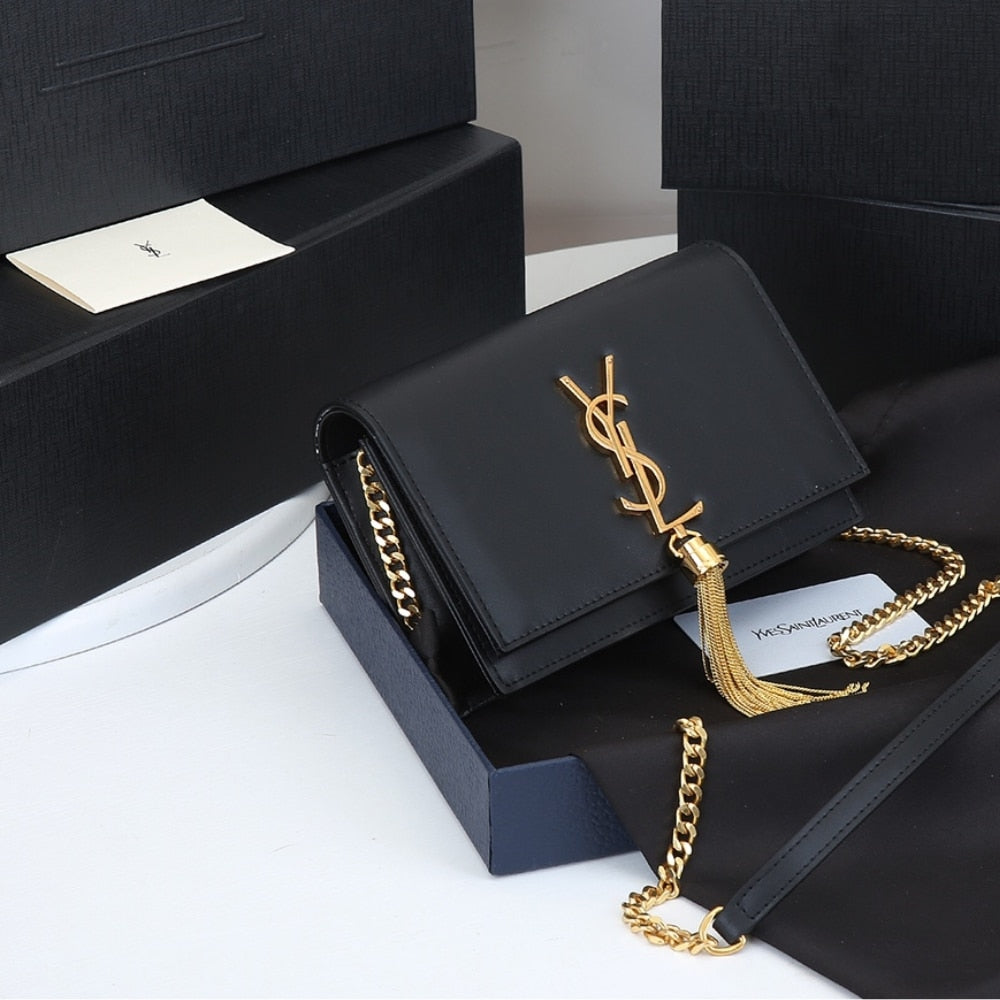 Saint Laurent Kate Small In Grain De Poudre Black 20Cm