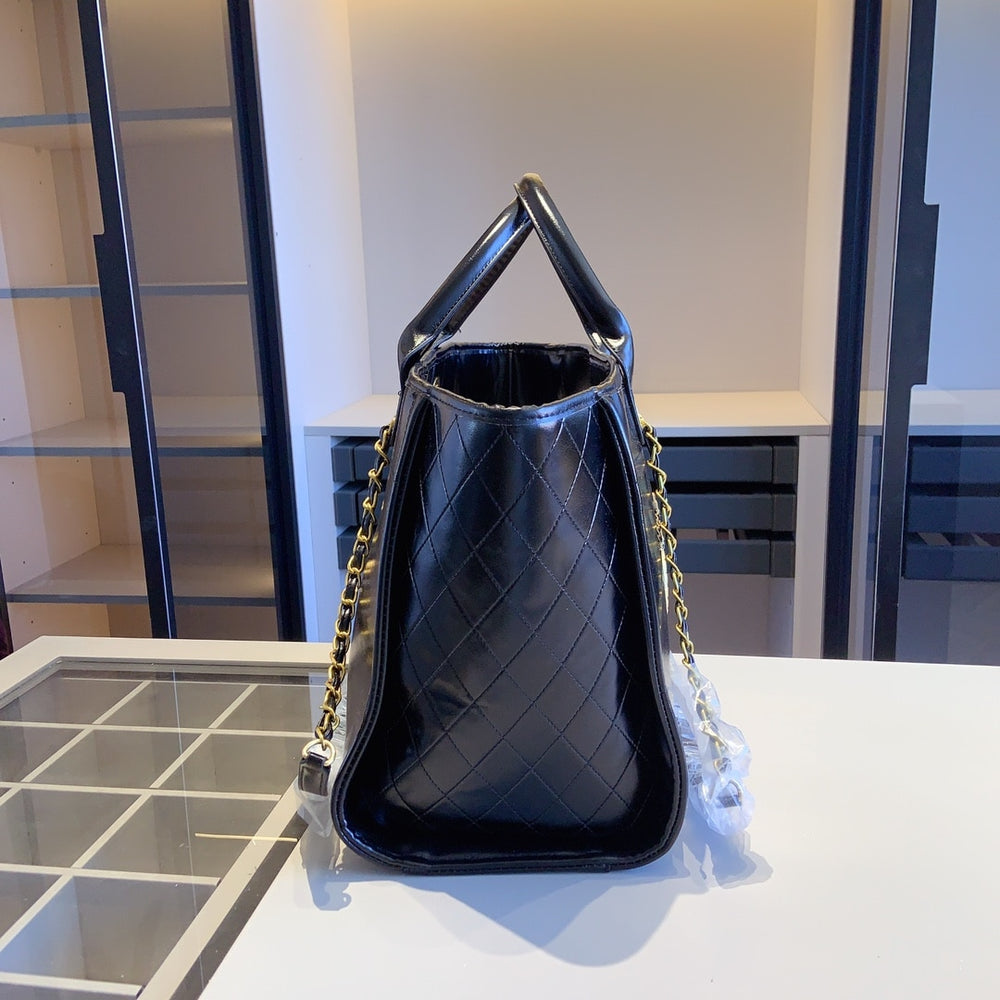 Chanel Deauville Shopping Tote Bag Black 38cm