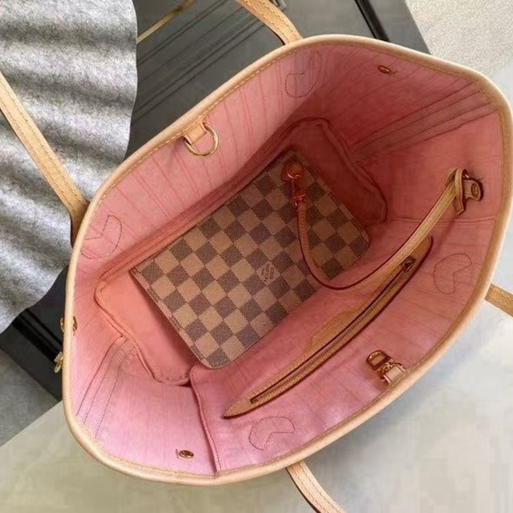 Mirror Quality – Louis Vuitton Neverfull PM Damier Azur Pink 29Cm