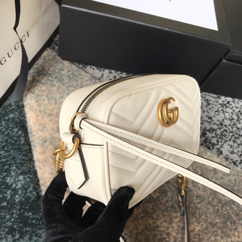 Gucci GG Marmont Small Shoulder Bag White 24cm ‎447632 DTD1T 9022