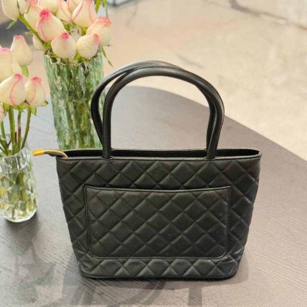 Chanel Medallion Tote Bag Black 30cm