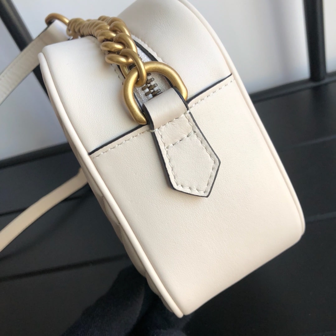 Gucci GG Marmont Small Shoulder Bag White 24cm ‎447632 DTD1T 9022