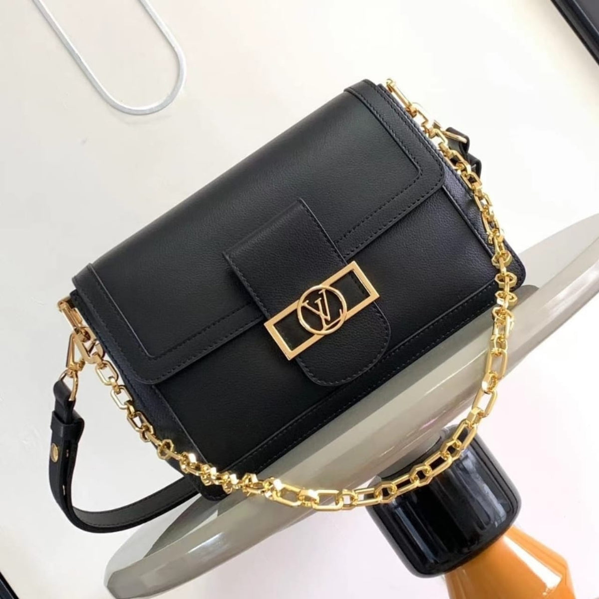 Mirror Quality – Louis Vuitton Dauphine Soft MM Bag Black 24Cm M25209