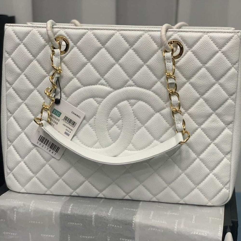 Chanel Bolsa Grand Tote Bag White 33cm