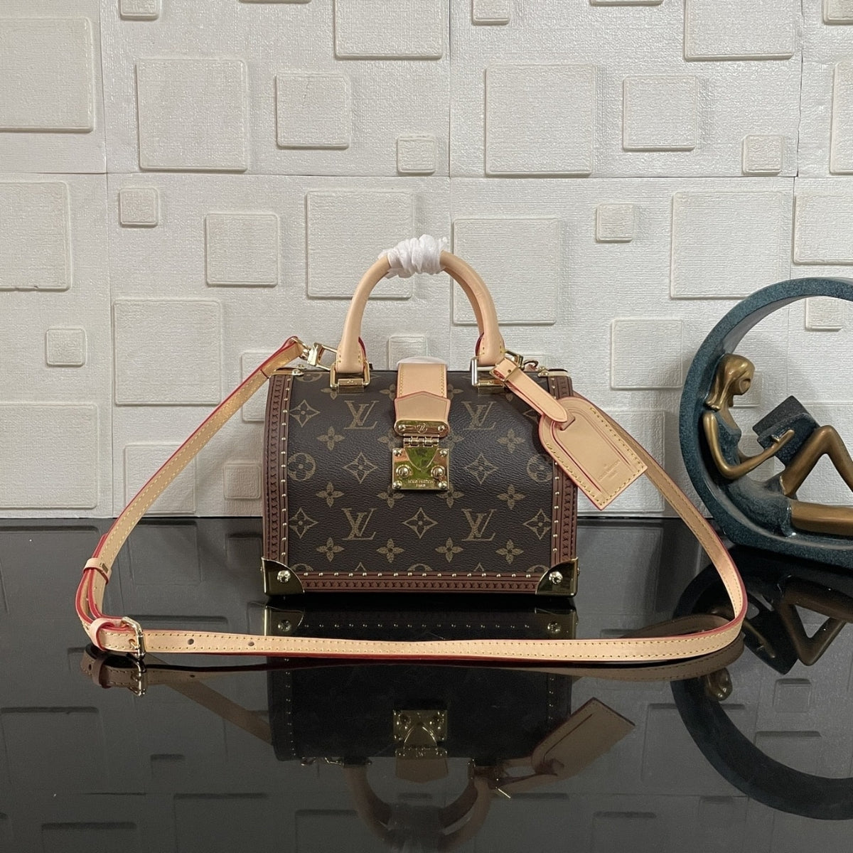 Mirror Quality – Louis Vuitton Speedy Trunk Box Bag 20 Monogram Brown 21Cm M11154
