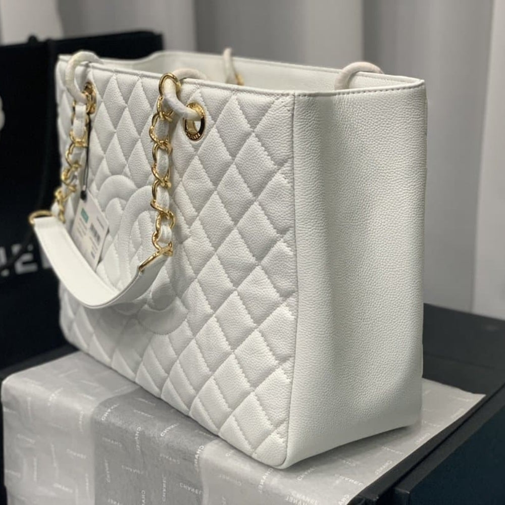 Chanel Bolsa Grand Tote Bag White 33cm