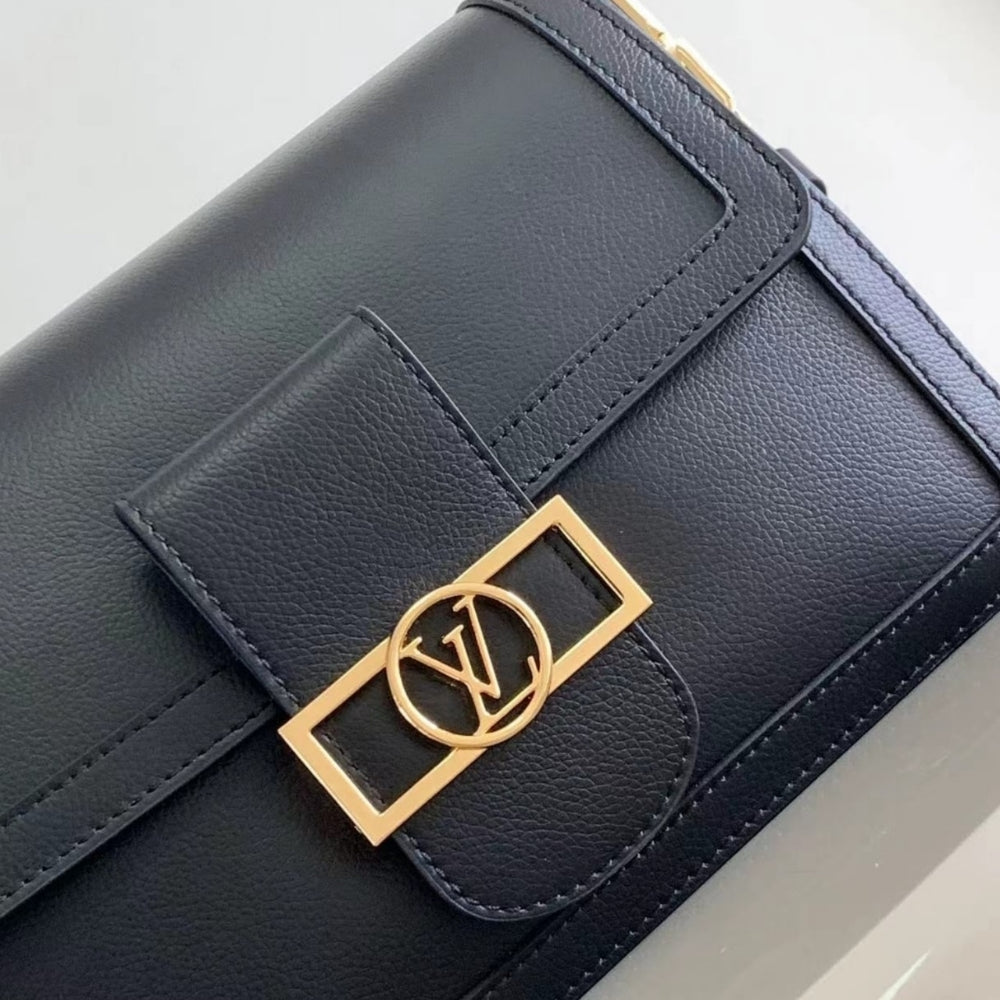 Mirror Quality – Louis Vuitton Dauphine Soft MM Bag Black 24Cm M25209