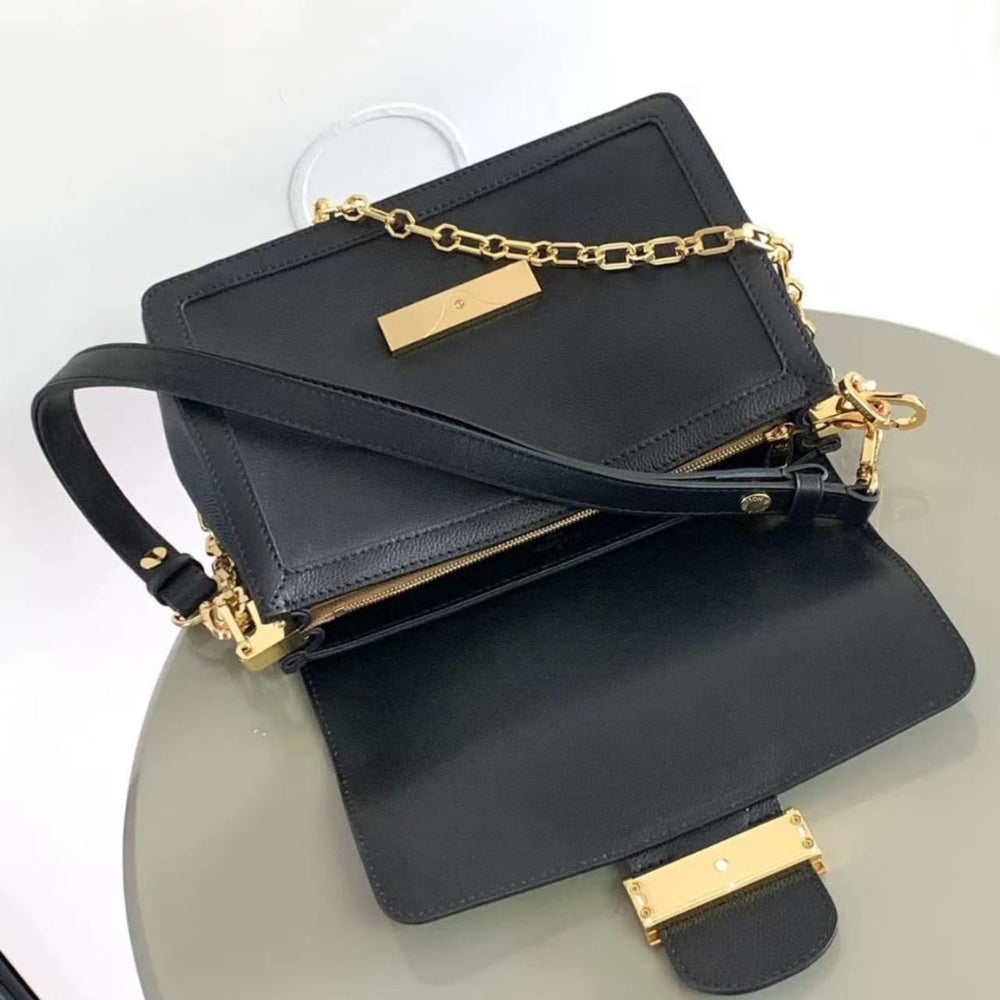 Mirror Quality – Louis Vuitton Dauphine Soft MM Bag Black 24Cm M25209
