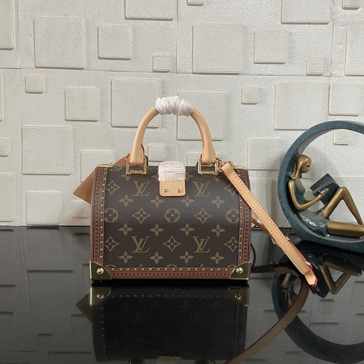 Mirror Quality – Louis Vuitton Speedy Trunk Box Bag 20 Monogram Brown 21Cm M11154
