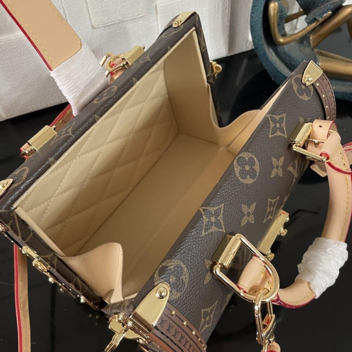 Mirror Quality – Louis Vuitton Speedy Trunk Box Bag 20 Monogram Brown 21Cm M11154