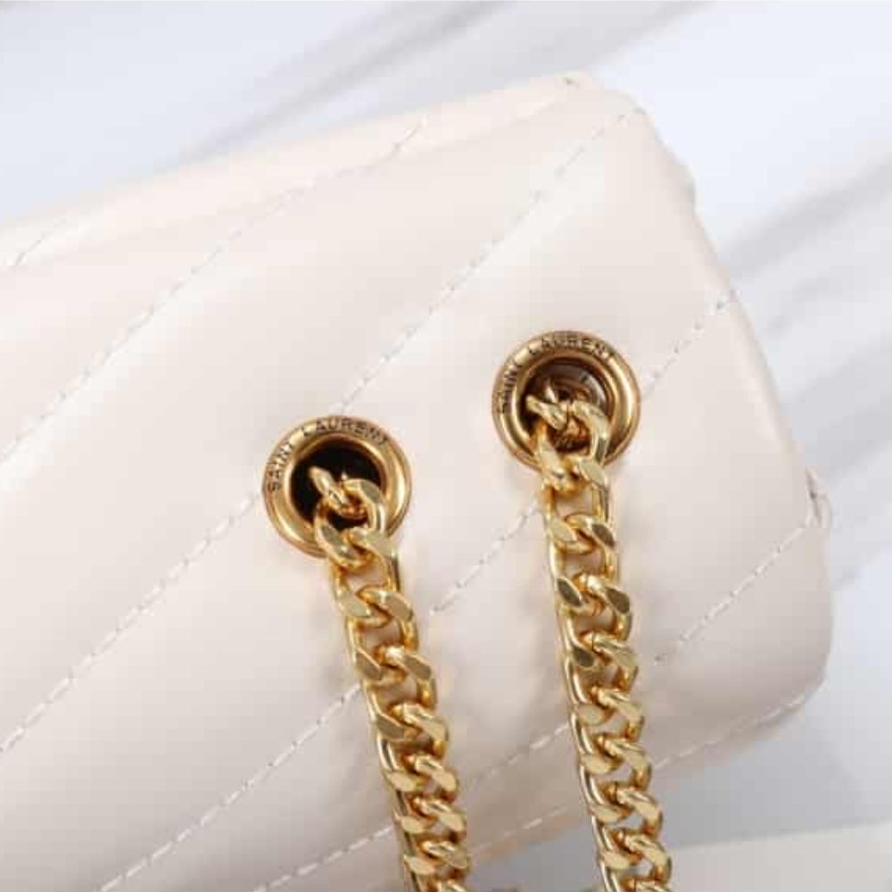 Saint Laurent Loulou Small White 25cm