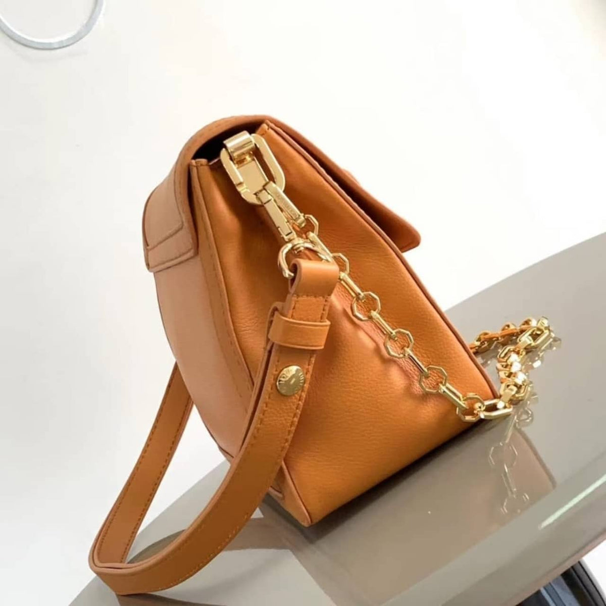 Mirror Quality – Louis Vuitton Dauphine Soft MM Bag Orange 24Cm M25048