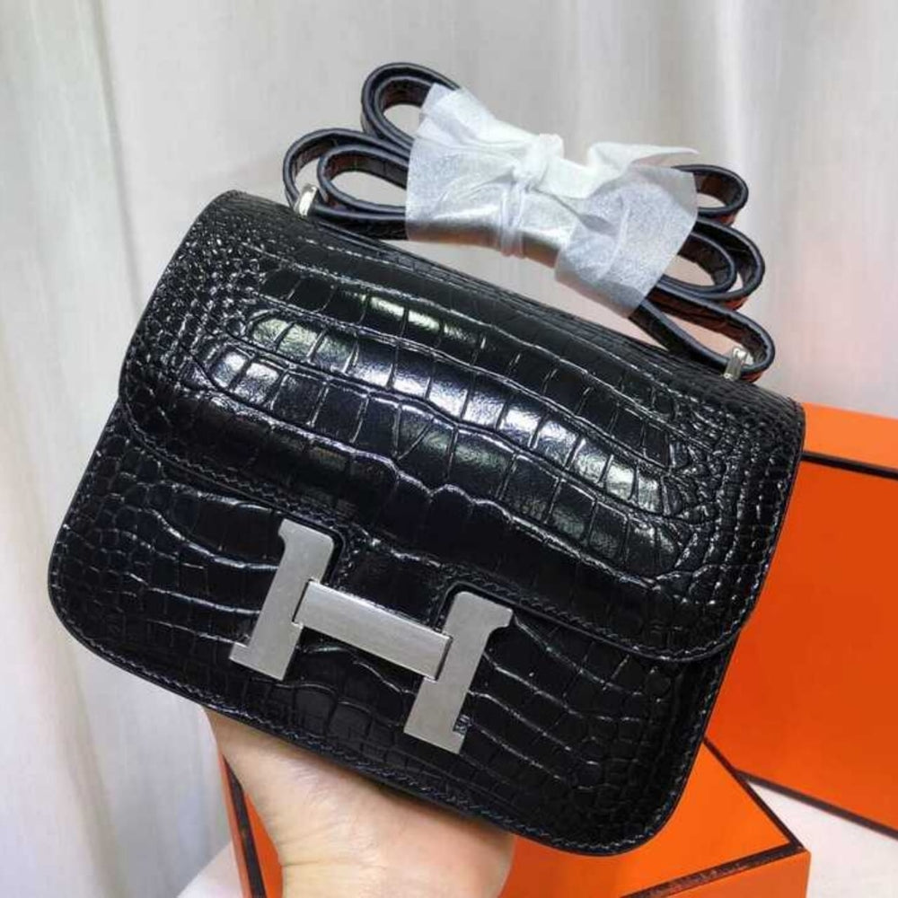 Mirror Quality – Hermes Constance Shiny Black 19Cm