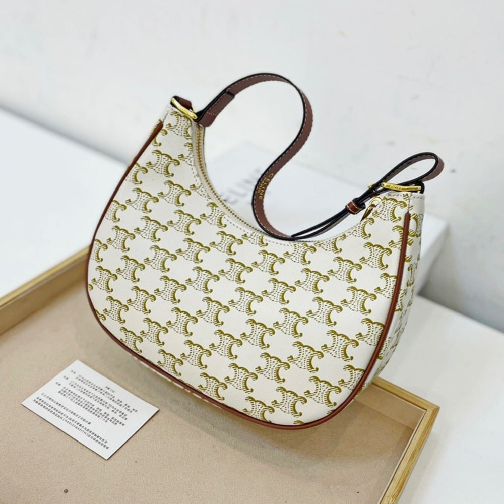 Celine Ava Bag In Triomphe Canvas White 24Cm 193952BZJ01BC