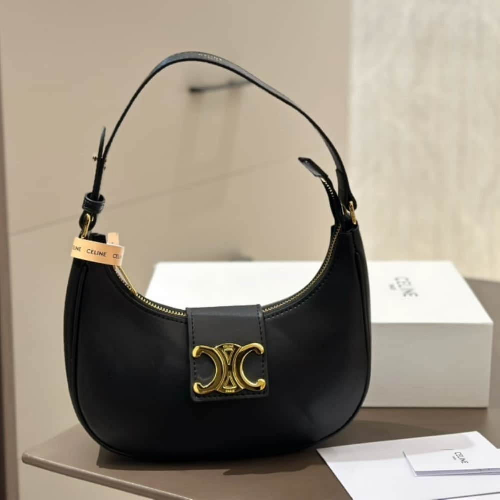 Celine Medium Ava Triomphe Bag Black 24Cm 114493DGQ 38NO