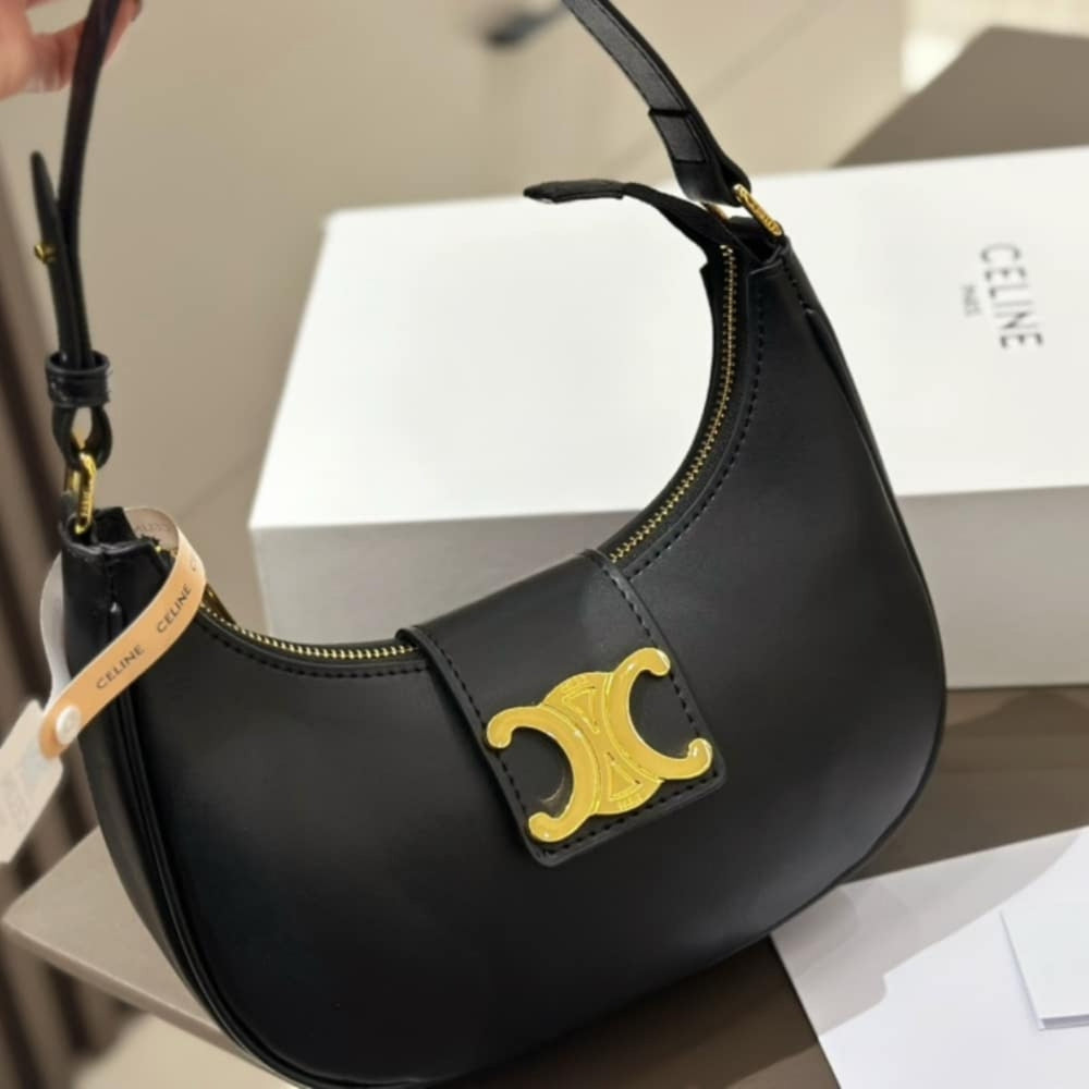 Celine Medium Ava Triomphe Bag Black 24Cm 114493DGQ 38NO