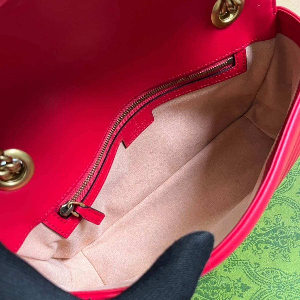 Gucci GG Marmont Matelassé Medium Bag Red 26Cm 443496 AABZC 6832