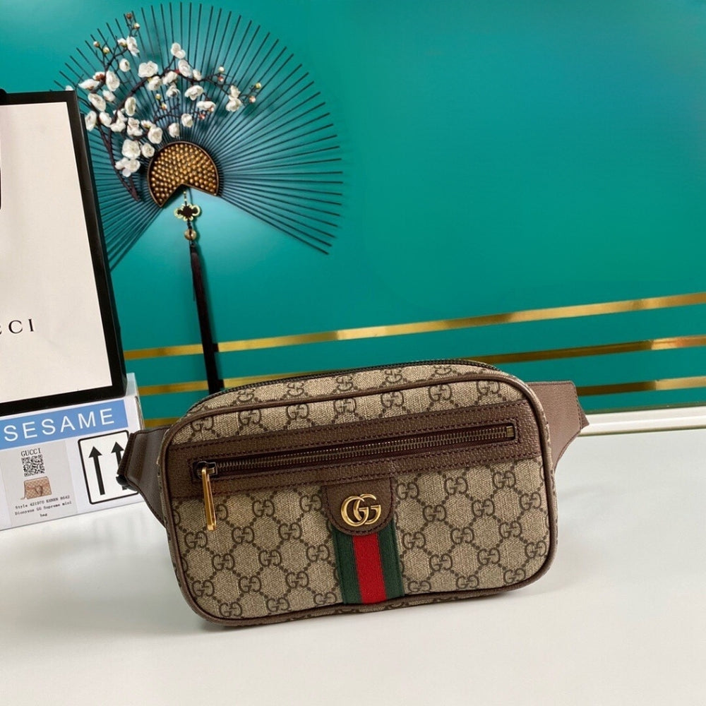 Mirror Quality – Gucci Ophidia Small Belt Bag Beige 24cm 574796 97SIT 8747