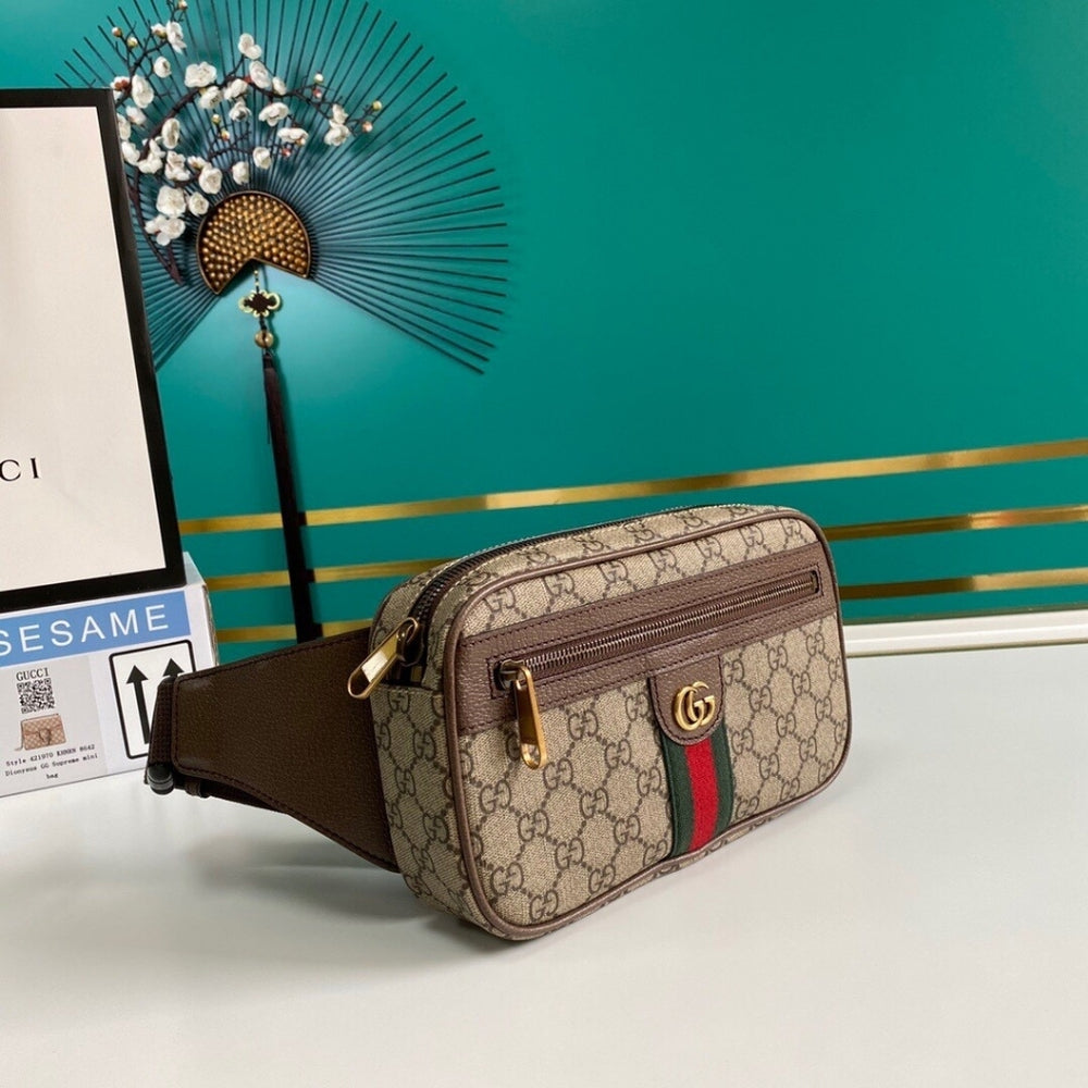 Mirror Quality – Gucci Ophidia Small Belt Bag Beige 24cm 574796 97SIT 8747