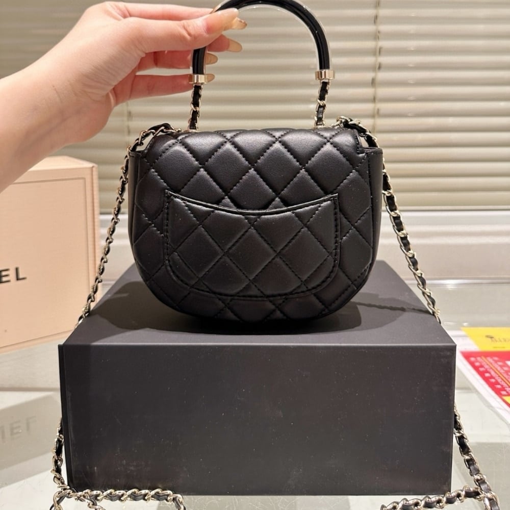 Chanel 25C Classic Clutch With Chain Black 16Cm