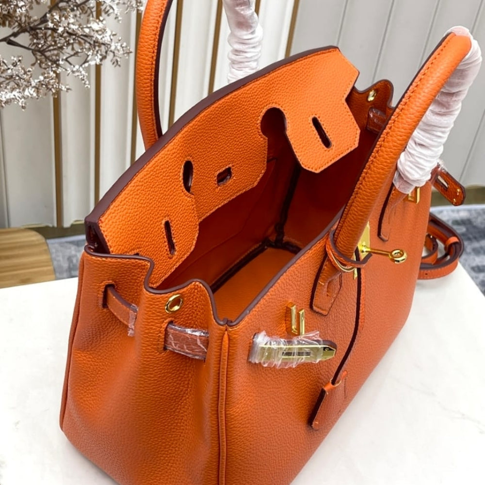 Hermes Birkin 25 Bag Togo Orange 25cm