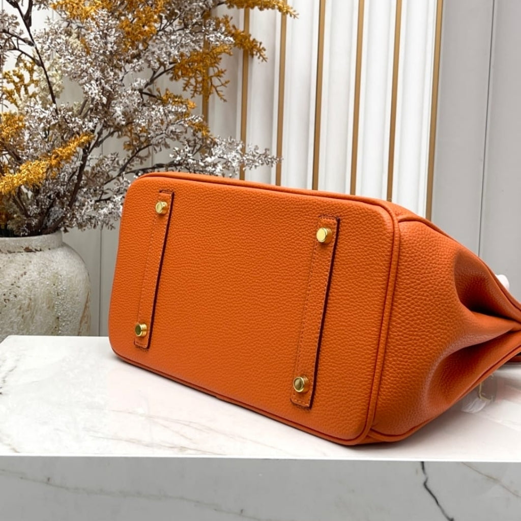 Hermes Birkin 25 Bag Togo Orange 25cm