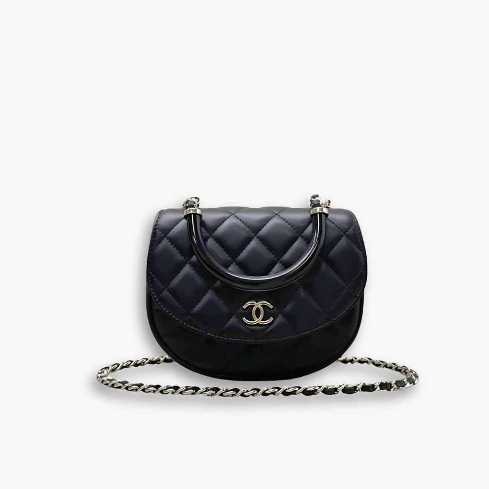 Chanel 25C Classic Clutch With Chain Black 16Cm