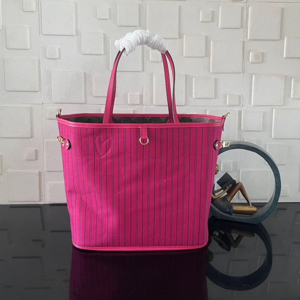 Mirror Quality – Louis Vuitton Neverfull Bandoulière Inside Out MM Bag Pink 31Cm M12707