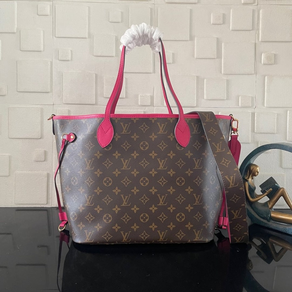 Mirror Quality – Louis Vuitton Neverfull Bandoulière Inside Out MM Bag Pink 31Cm M12707