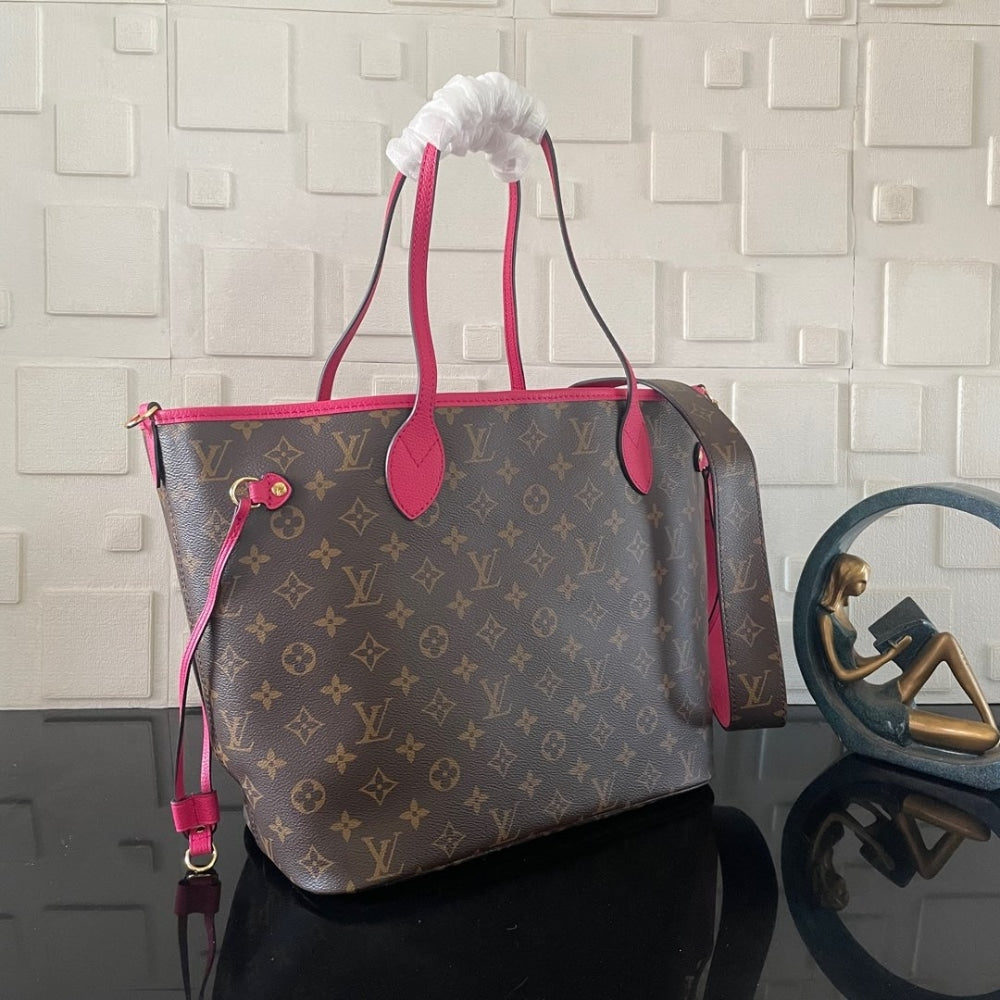 Mirror Quality – Louis Vuitton Neverfull Bandoulière Inside Out MM Bag Pink 31Cm M12707