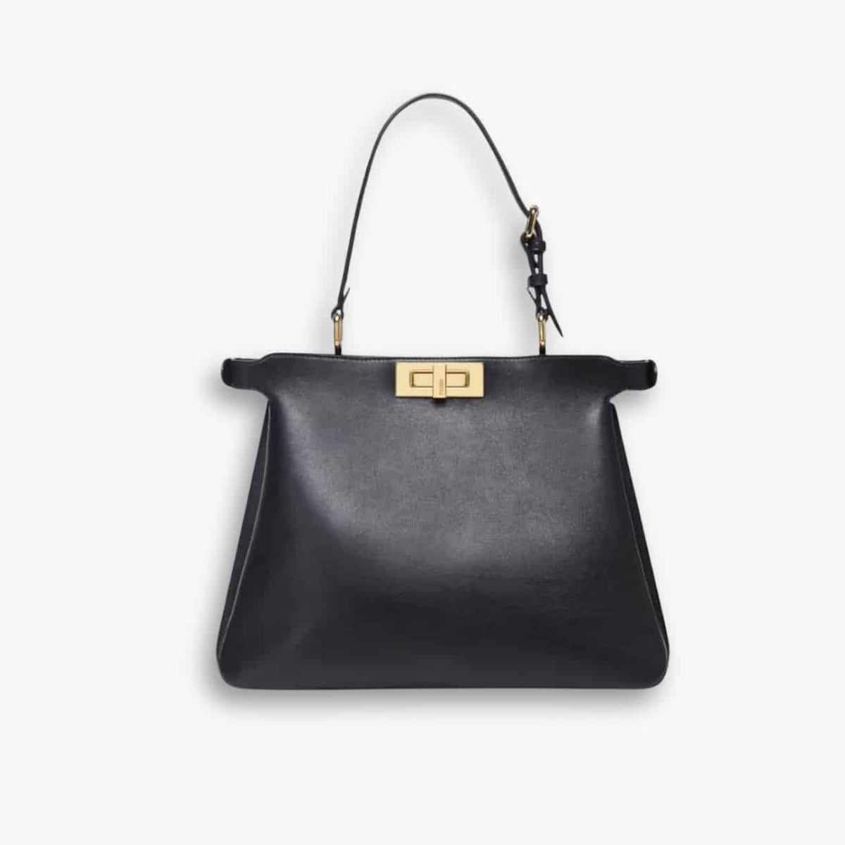 Fendi Peekaboo Soft Medium Leather Bag Black 33 cm