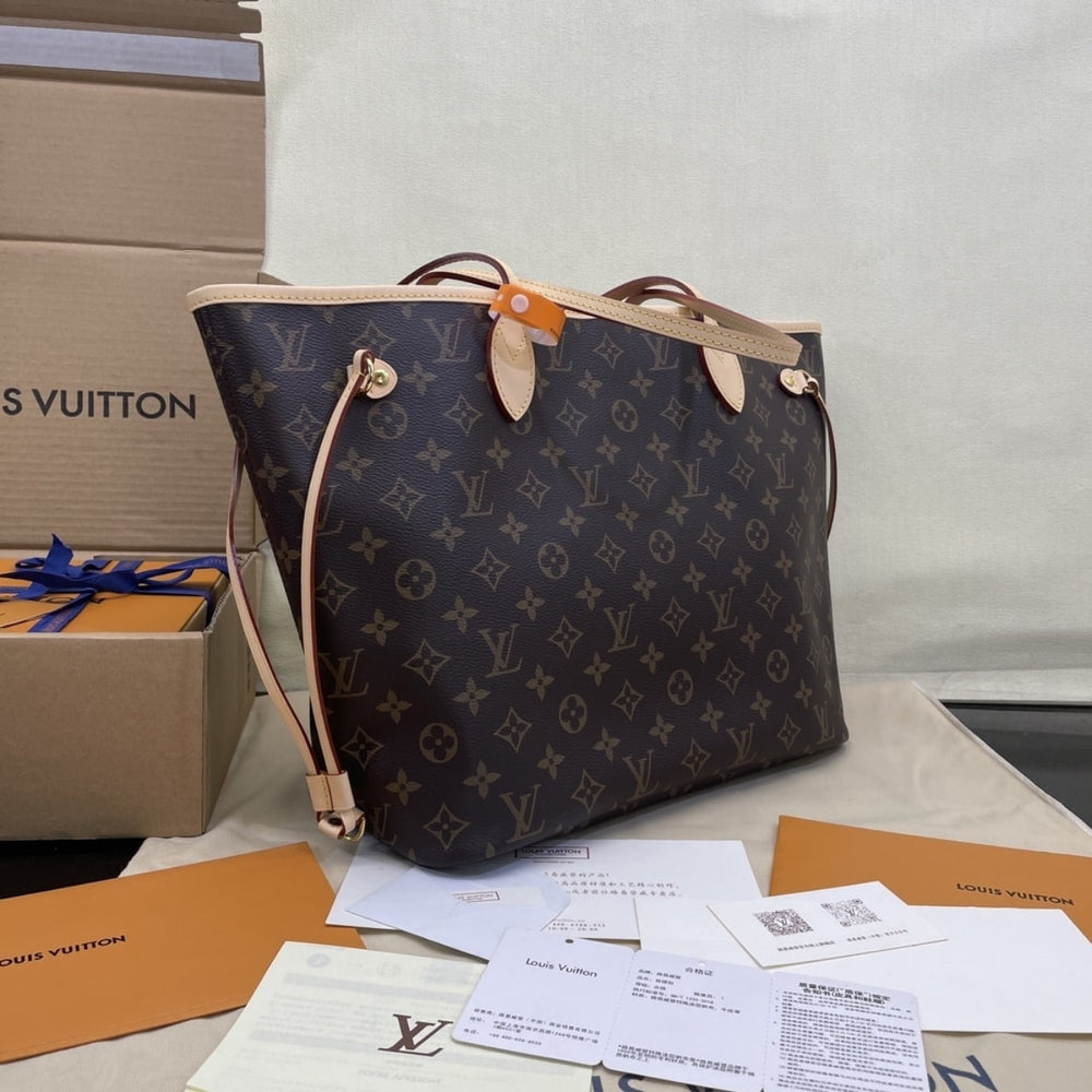Mirror Quality – Louis Vuitton Neverfull MM Bag Monogram Canvas Cerise Red 31Cm M46987