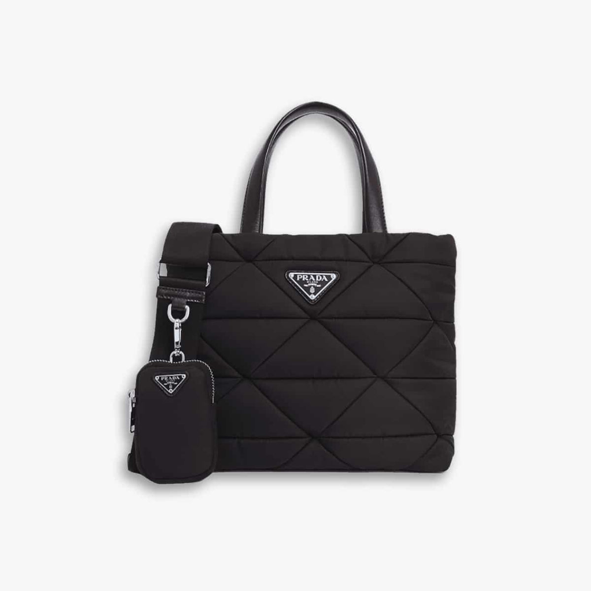 Prada Padded Re Nylon Tote Bag Black 24cm 1BG373 RDJN F0002 V B9O