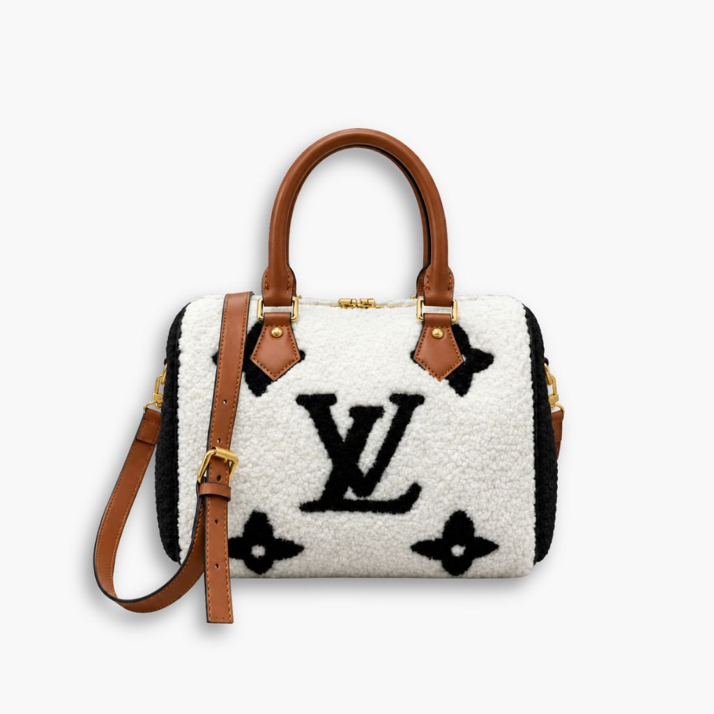 Louis Vuitton Speedy Bandouliere 25 Monogram Teddy White Black 25cm