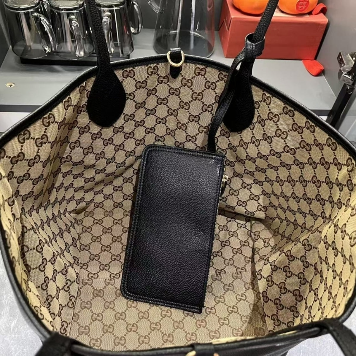 Gucci Totissima Large Reversible Tote Black 30Cm ‎839112 AAFEQ 1069