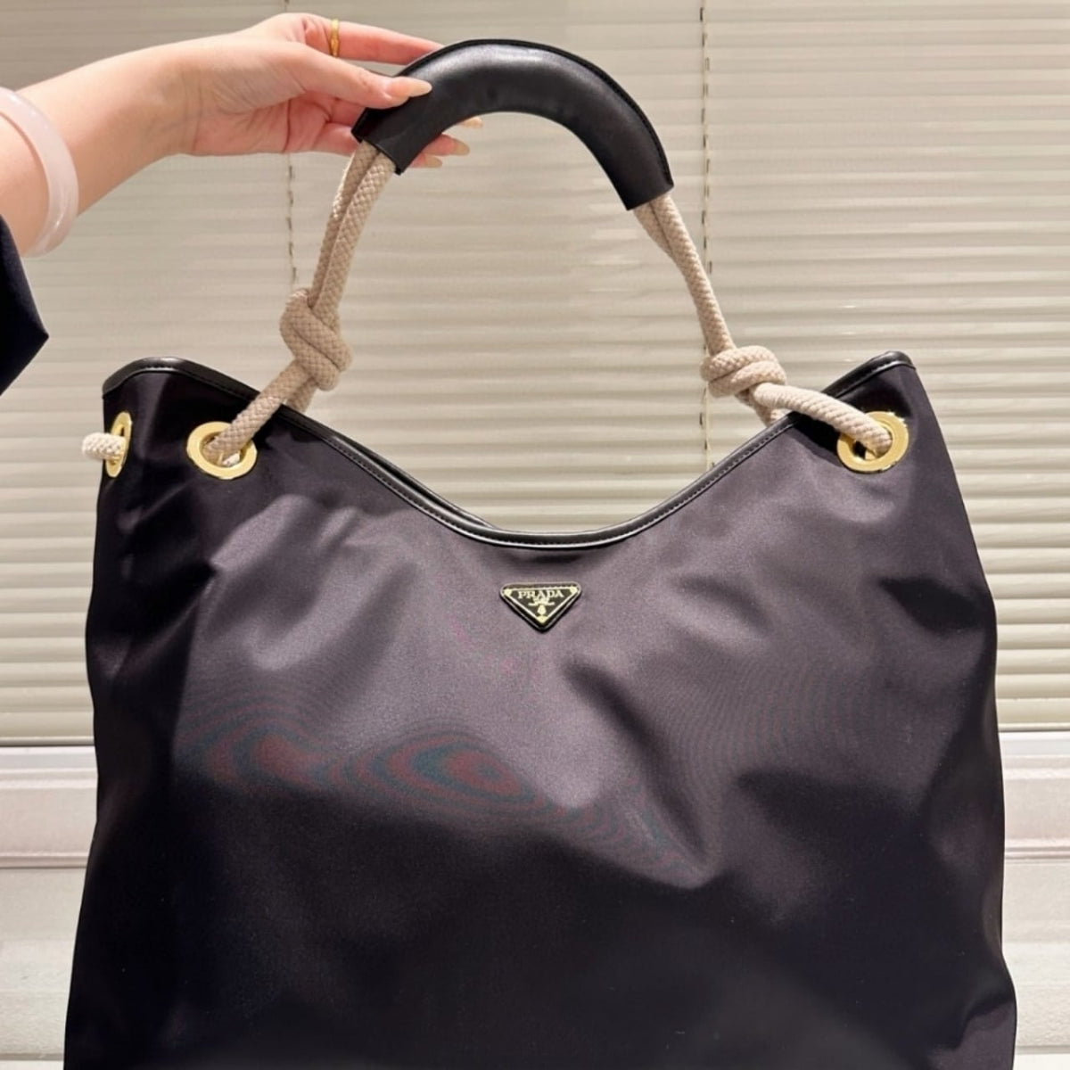 Prada Mariner Large Re Nylon Shoulder Bag Black 48Cm 1BC244 2HG8 F0002 V OOO