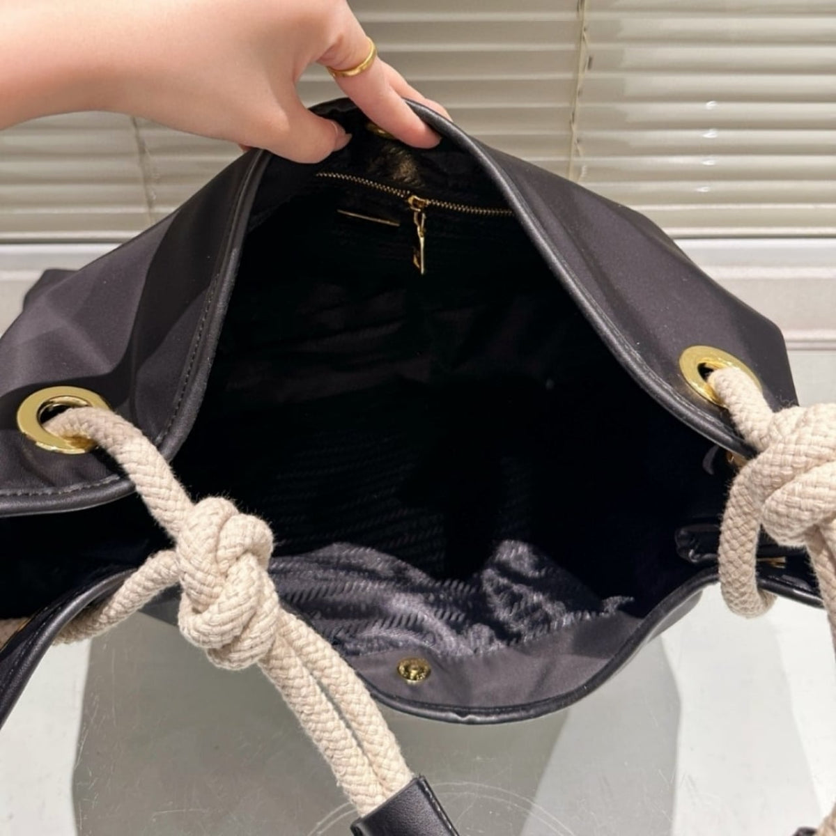 Prada Mariner Large Re Nylon Shoulder Bag Black 48Cm 1BC244 2HG8 F0002 V OOO